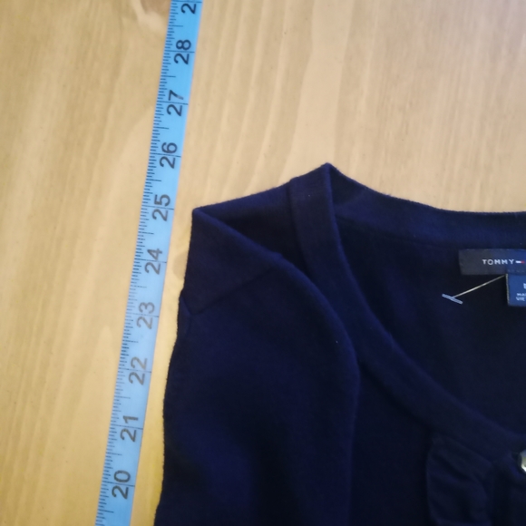 TOMMY HILFIGER 90's button-down cardigan with tuxedo front ruffle - Picture 10 of 10